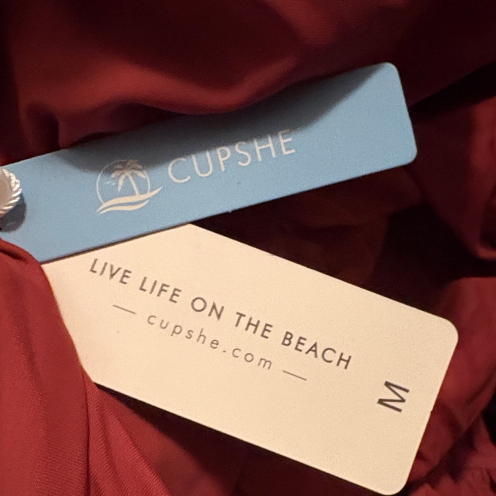 CUPSHE Rust Ruched One-Piece Swimsuit - Picture 3 of 3